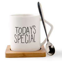 瓷魂 DAY系列 today's special 陶瓷马克杯 370ml 白色