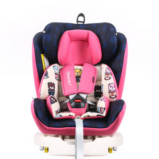 瑞贝乐reebaby汽车儿童安全座椅ISOFIX接口 0-4-6-12岁婴儿宝宝新生儿可躺 REEBABY安全座椅 卡通贝克熊 粉色