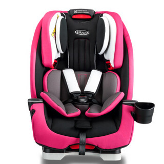 美国GRACO葛莱儿童安全座椅0-4-12岁汽车用新生婴儿宝宝座椅双向可调座躺 基石系列 粉色