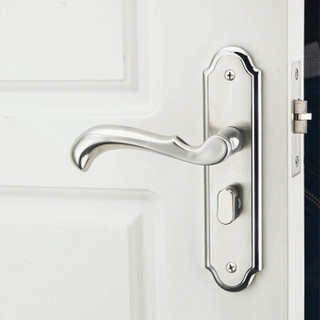 雨花泽（Yuhuaze）室内卧室房门锁 不锈钢单舌锁执手锁具 通用款左右开通用