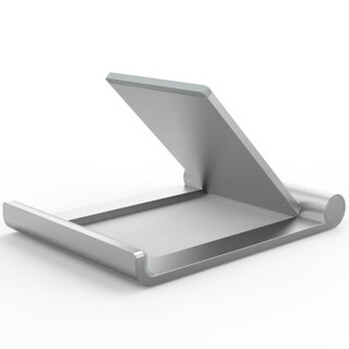 毕亚兹 金属手机支架 桌面懒人可调角度 迷你底座架子适用于苹果/小米三星手机平板通用 B5-银