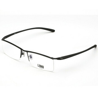 LOHO 近视眼镜框男商务半框眼镜架眉县框眼镜  P8398钢琴黑