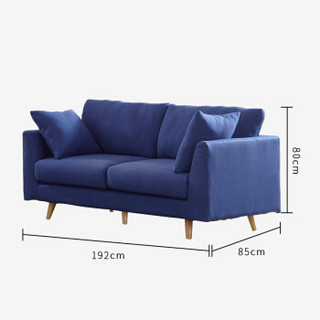 好事达易美定制沙发 北欧简约布艺沙发 实木椅腿可全拆洗 蓝色三人位091
