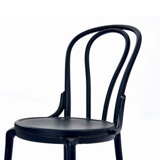 佳匠 塑料餐椅座椅创意时尚个性简约现代休闲椅子椅电脑椅 黑色