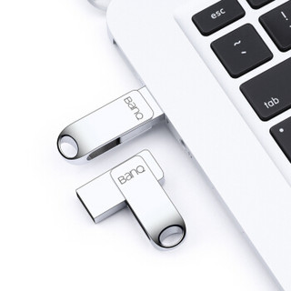 喜宾（banq）16GB USB2.0 U盘 F8尊贵版 亮银色 防水防震防尘 360度旋转 全金属电脑车载两用优盘