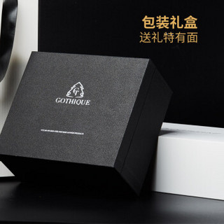 Gothique 哥特 鳄鱼皮男士钱包带鳄鱼爪子时尚个性多卡位横款钱夹GT5110黑色