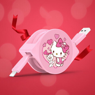 Hello Kitty 5000mah移动电源+伸缩数据线+充电器套装 卡通充电宝 小巧便携 苹果安卓双输入 简单爱套装