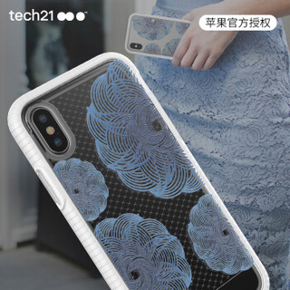 tech21 iPhone X/XS 手机壳 花朵款 蓝色