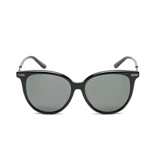 葆蝶家Bottega Veneta eyewear 亚洲版女太阳镜 BV圆框细框女士墨镜 BV0103SA-001 黑色镜框灰色镜片 55mm