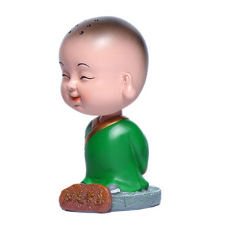 摇头小和尚 车载车内摆件汽车装饰用品创意可爱卡通礼品 知足常乐