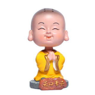 抖音车载摇头小和尚 车内摆件汽车装饰用品创意可爱卡通礼品 笑口常开