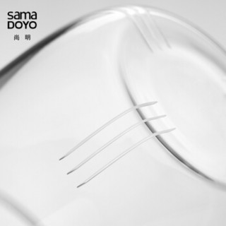 尚明samadoyo 耐热有手柄玻璃水杯 竹盖过滤办公家用茶杯S026A 380ml