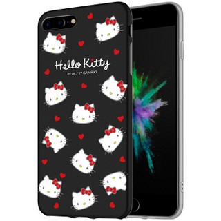 Hello Kitty 苹果7/8 Plus手机壳 iPhone7/8 Plus卡通保护套 全包硅胶防摔软壳 5.5英寸 甜心凯蒂猫*黑色