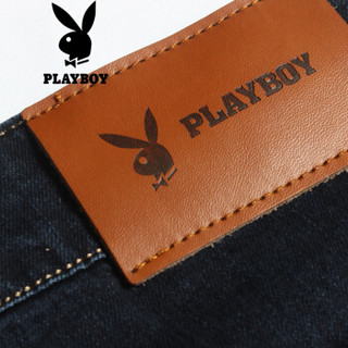 花花公子 PLAYBOY 男士修身常规款韩版潮流休闲弹力牛仔裤男 03915117 慕尼黑 34（2尺7）