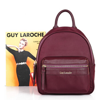 Guy Laroche 姬龙雪 潮流时尚旅游背包牛皮女包韩版双肩包GS11072121-53 紫红色