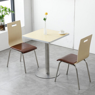 佐盛餐桌椅组合饭桌快餐桌折叠不锈钢化玻璃学校单位食堂员工餐桌二人位