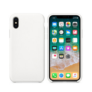 伟吉(WEIJI) iPhoneX手机壳 苹果x手机保护套 液态硅胶手机壳  白色