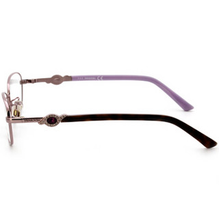 SWAROVSKI 施华洛世奇 女款 方框玫瑰金镜框紫色镜腿光学眼镜架眼镜框 SW5209-D-033 53MM