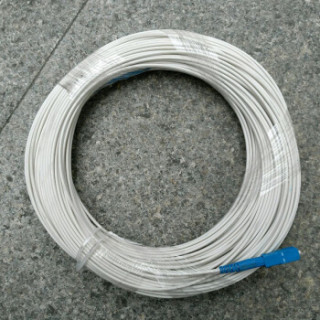 单模1芯室内2钢丝皮线光缆 单模蝶形光纤 双sc接头60米 白色