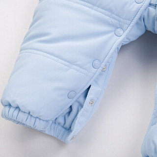 贝贝怡 Bornbay冬季婴儿连体衣保暖加厚外出服男女宝宝爬服144L034 浅蓝 73cm