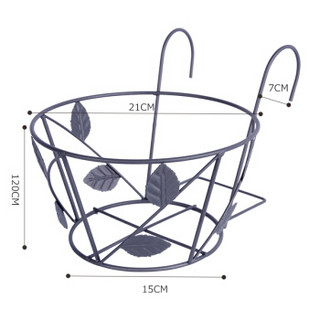 溢彩年华 花架 出口品质阳台花架子小花篮 窗台栏杆护栏挂式花架花盆架壁挂悬挂铁艺花架 YCI5016