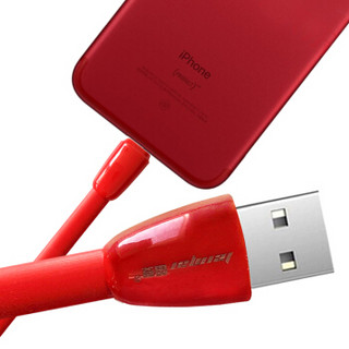 雷麦  苹果数据线  8/7/6手机充电线 适用于iphone6/6s/Plus/7/8/X/iPad/Air/Pro 加长版 1.5米 中国红