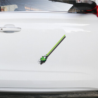 LMA洛玛 汽车贴纸3D贴纸仿真裂痕穿墙贴纸 绿色光剑车贴油箱盖车尾装饰贴