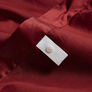 时光居品(turqua)被套 全棉60支贡缎纯色双人被套单件200*230cm 长绒棉缎纹纯棉素色简约被罩 玛雅红1.5米床