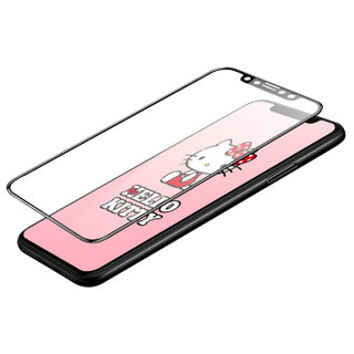 Hello Kitty 苹果X/XS钢化膜 iphoneXS钢化膜 3D软边全屏覆盖高清防爆玻璃膜 黑色