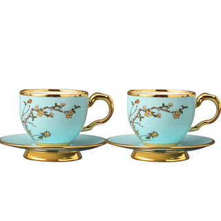 国瓷永丰源 auratic 夫人瓷咖啡杯套装 陶瓷欧式150ml咖啡对杯