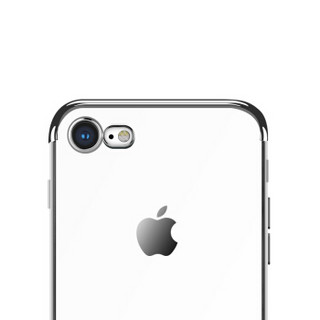 瓦力（VALEA）苹果8/7手机壳iPhone8/7透明保护套 4.7英寸电镀手机套轻薄硅胶全包防摔软壳 银