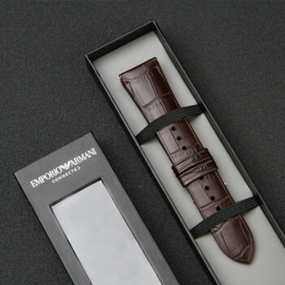 阿玛尼(Emporio Armani) 智能手表专用表带 深棕色皮质针扣 AR7001