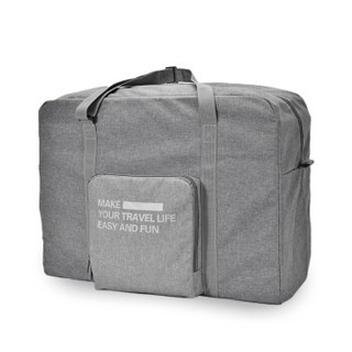 川诺 旅行包 大容量行李袋健身运动包可折叠出差包 浅灰色3111
