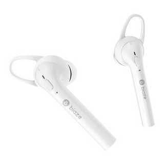 毕亚兹 蓝牙耳机运动双耳无线立体声苹果iPhoneX/8/7P/pods手机耳机迷你智能入耳式商务版 D18白色