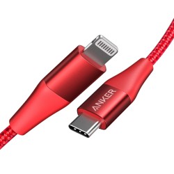 Anker Type-C转Lightning PD快充数据线 MFI认证 红色