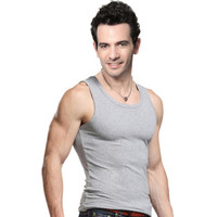 Nan ji ren 南极人 南极人背心男士精梳棉弹力紧身工字式运动打底汗衫 NSJA0660 麻灰1件 XXXL (灰色、XXXL、针织)