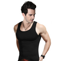 Nan ji ren 南极人 背心男士精梳棉弹力紧身工字式运动打底汗衫 NSJA0660 黑色1件 XL (黑色、XL、针织)