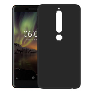KOLA 诺基亚6二代手机壳（2018全新款）诺基亚6保护套 微砂硅胶防摔软壳保护套 黑色