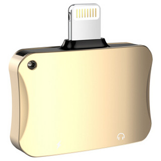 诺希（NOHON） 苹果7/8耳机转接头 双lightning充电听歌二合一音频转换器适用ios10/iphone7/8/X plus 土豪金