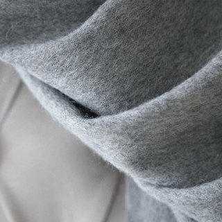 恒源祥秋冬新款羊毛围巾女士大披肩 纯色加长加厚保暖厚款穿戴两用时尚百搭 亲友送礼 50M15333 中灰