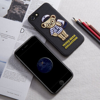 泰迪珍藏 苹果8/7手机壳 iPhone8/7卡通保护套 创意3D立体刺绣全包硅胶防摔软壳 泰迪水手