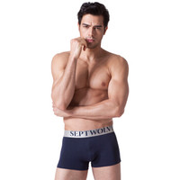 SEPTWOLVES 七匹狼 男士内裤 男款莫代尔中腰透气运动平角内裤四条 多色 95040-4 XL