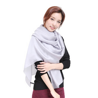 艾可娃（IKEWA）00102L00123-hui 仿真丝丝巾 纯色百搭女士围巾披肩 灰色