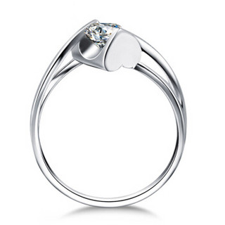 一搏千金（YBQJ）BG010 925银4分天使之吻显钻钻石戒指