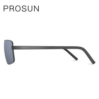 保圣（prosun）太阳镜 个性方框驾驶驾驶镜男士高清墨镜 PS7019 D10镜框半光哑黑/镜片暗灰水银