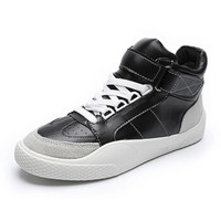 Haut Ton 皓顿 时尚休闲男鞋英伦短中高帮男靴子9383XB302 黑色 39