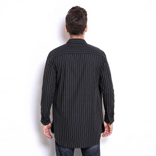 保罗法狄 BAOLUOFADI 长袖衬衫男士时尚休闲免烫长袖衬衣外套 207332411 黑色 50/XL