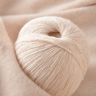 牧心 羊绒线毛线 21/3中粗线 手编机织均可 婴儿宝宝毛线 围巾线Z04 米白色
