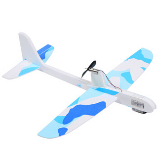 爸爸妈妈（babamama）滑翔飞机 大号28cm电动充电泡沫飞机 户外拼插航模 蓝迷彩 B2023