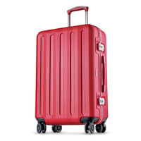 愛可樂 ECHOLAC   铝框拉杆箱 防刮双TSA密码锁行李箱 双排8轮旅行箱 PCT008E 红色 20英寸
